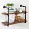 Honey Can Do Black 2-Tier Industrial Wall Shelf